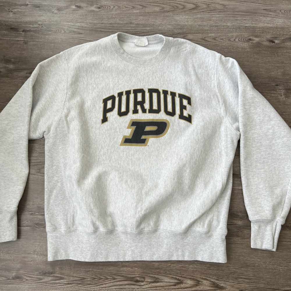 Purdue University Sweatshirt Mens L Vintage Champion Reverse Weave Heavy